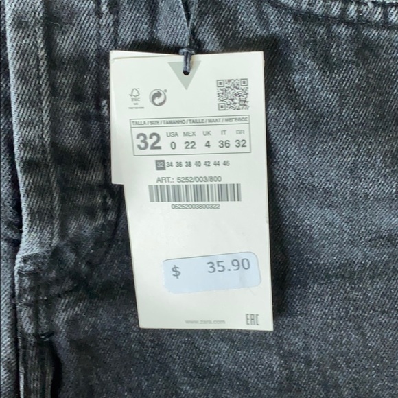 Frayed high rise denim shorts trf - Zara - Picture 3 of 3